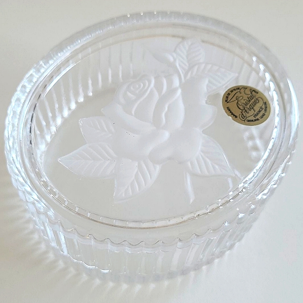 CRISTAL D'ARQUES Lead Crystal Trinket Box (France)